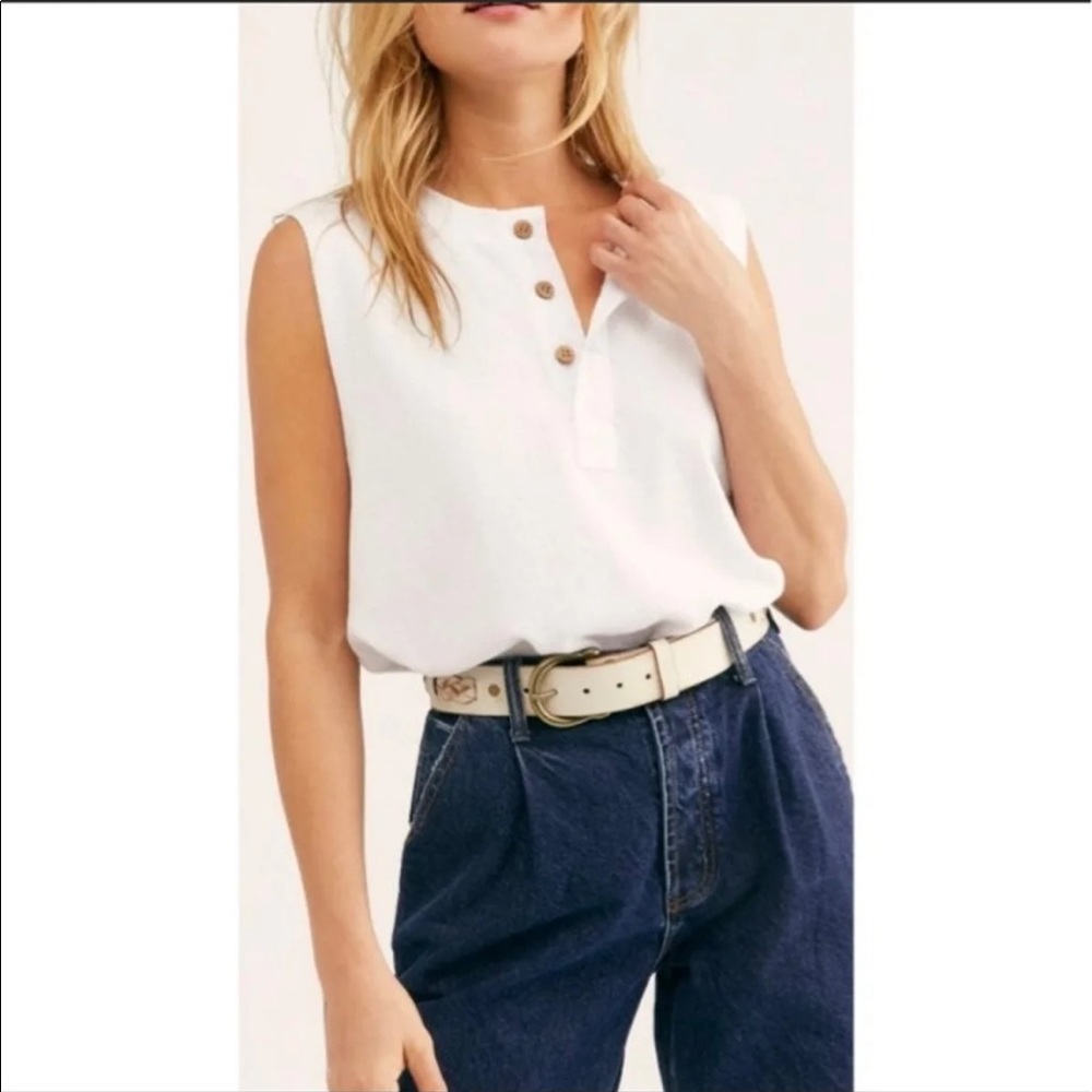 NWT Intimately Free People peek aye sleeveless henley bodysuit LARGE